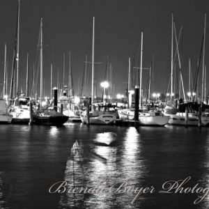 Boats Docked At Night
